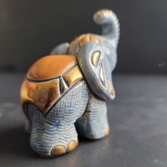 Rinconada Design Rinca Babies Collection #1704 Elephant Blue Gold & Platinum - Picture 5 of 12